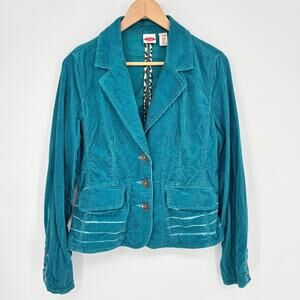 Canyon River Blues Teal Blue Corduroy Jacket Size L